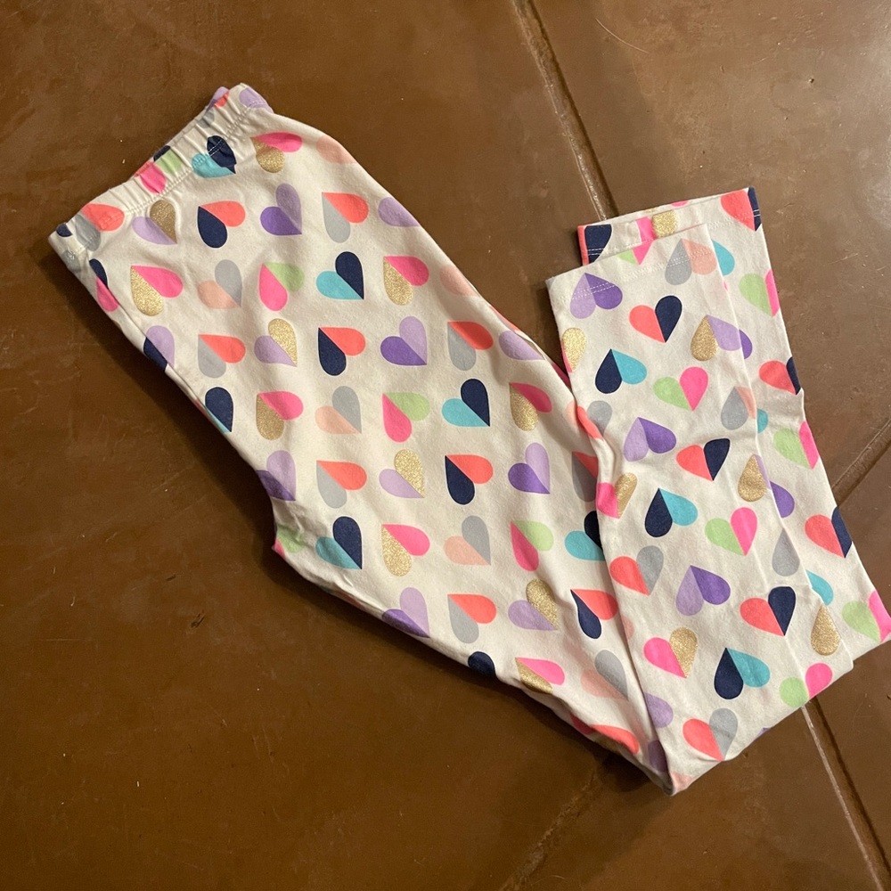 Girls teens leggings hearts XL 14/16